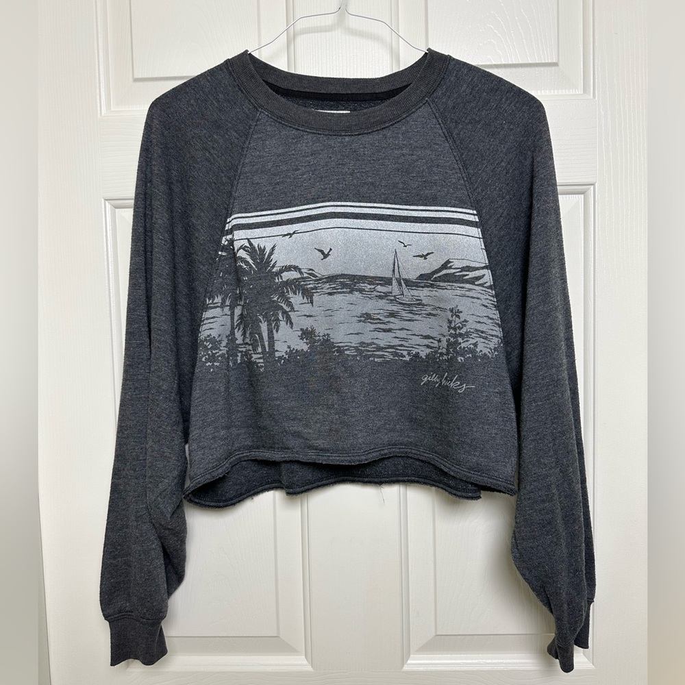 cropped oversized crewneck